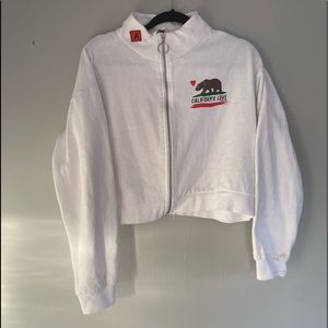 cute white zip up jacket